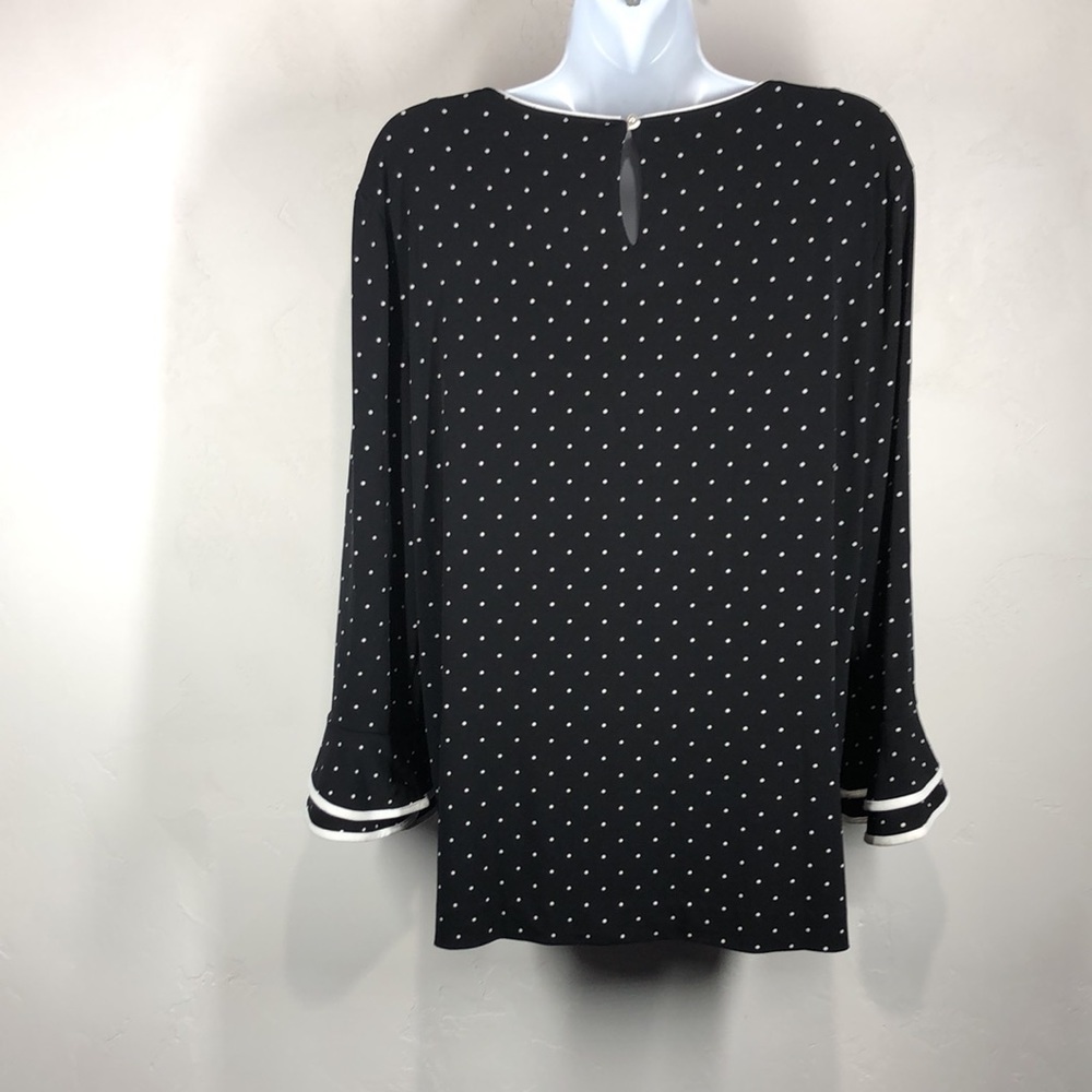 Karl Lagerfeld black and white polka dot blouse size large - Picture 7 of 10